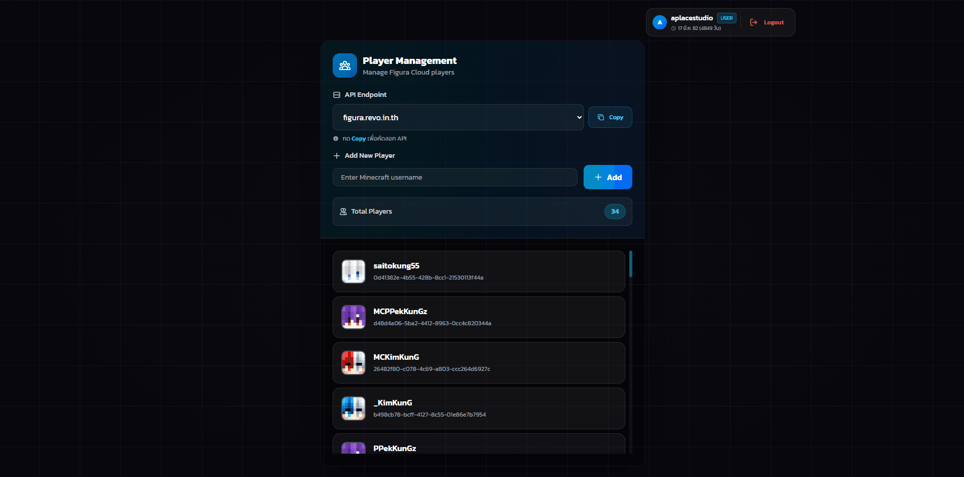 Figura Cloud Dashboard